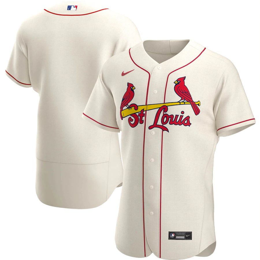 Mens St. Louis Cardinals Nike Cream Alternate Authentic Team MLB Jerseys->st.louis cardinals->MLB Jersey